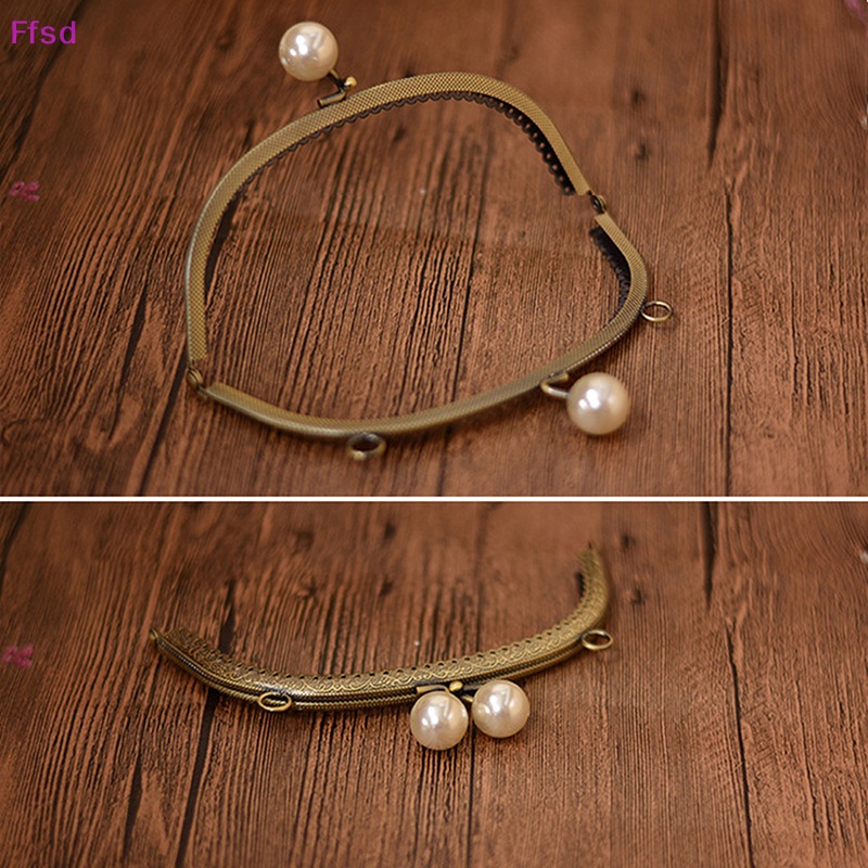 {Ffsd} Phụ Kiện Khung Đồng Cổ Điển Khóa Kim Loại Với Ngọc Trai Nhựa * Hàng Bán Chạy