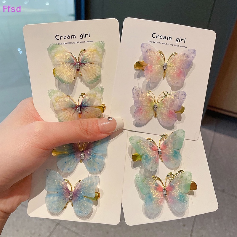 1 Cặp Kẹp Tóc Hình Bướm Dễ Thương Cho Bé Gái