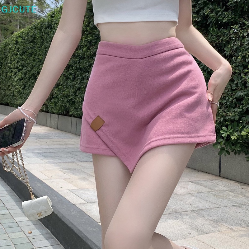 Chân Váy Mini Lưng Cao Màu Trơn Thời Trang Mùa Xuân 2023 Quyến Rũ Cho Nữ