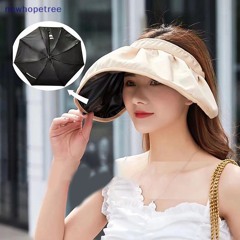 Mũ Lưỡi Trai NTVN Chống Nắng Vành Rộng Hở Chóp Màu Trơn Gấp Gọn Được Thuận Tiện Mang Theo Mùa Hè Cho Nữ