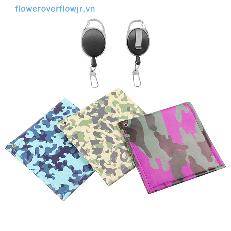 Khăn Làm Sạch Gậy Đánh Golf Hình Vuông Mini Có Móc Khóa Thu Gọn Tiện Dụng