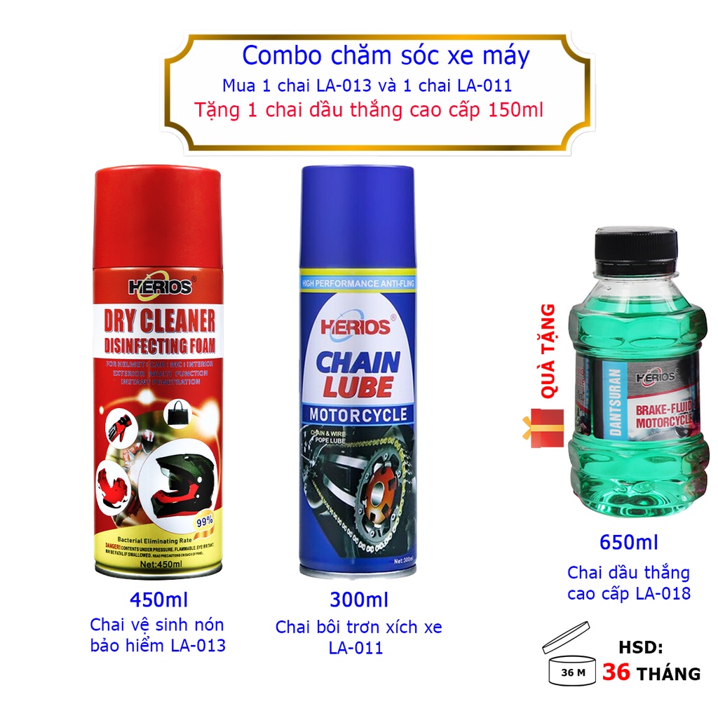 Combo 3 sản phẩm chăm sóc xe máy CB-01MC 900ml