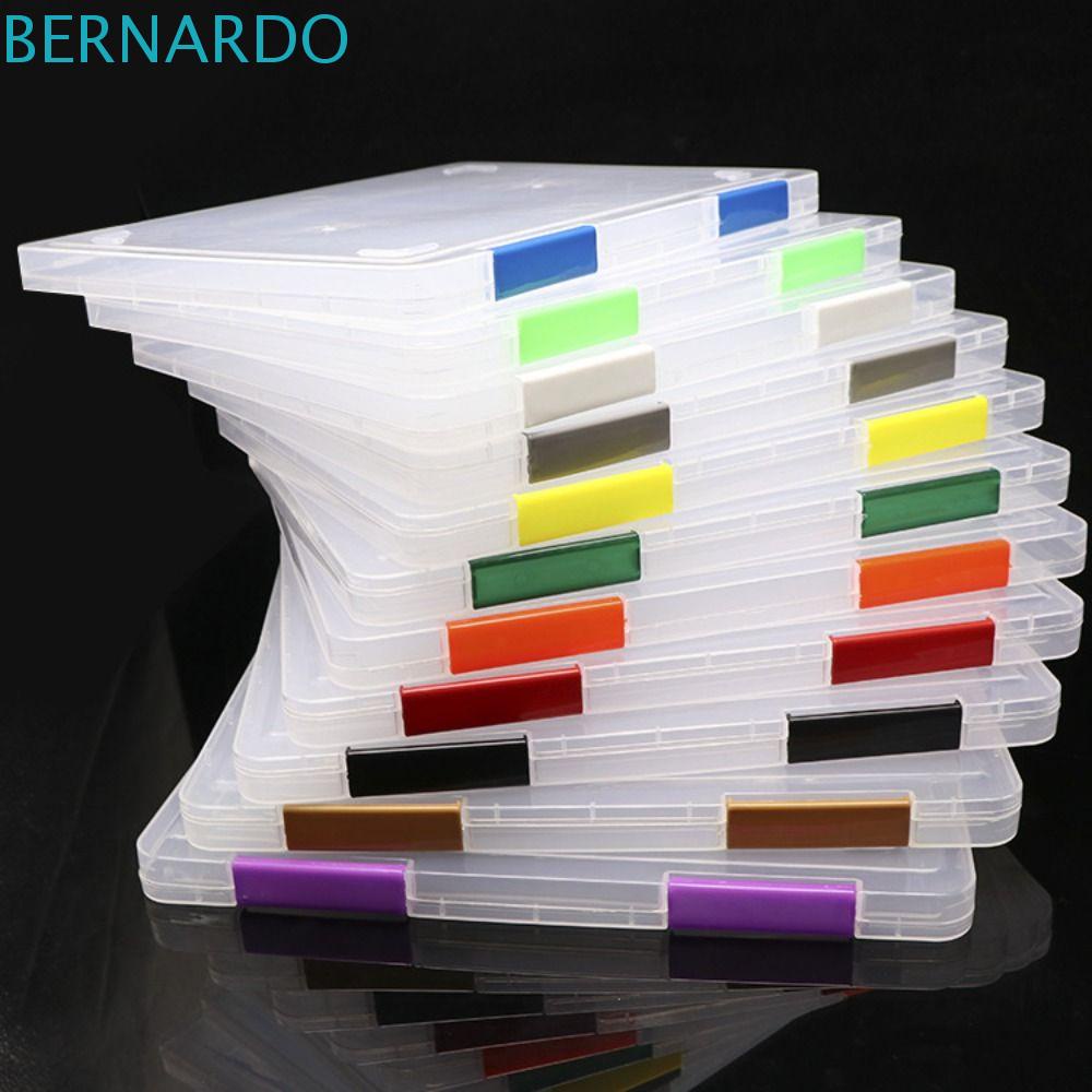 BERNARDO Hộp Đựng Tài Liệu Khổ A4 Bằng Nhựa PP Trong Suốt 12 Màu Để Bàn Chống Bụi Đa Năng