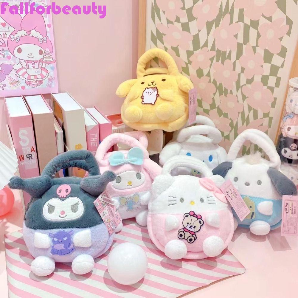 FALLFORBEAUTY Túi Xách Tay Bằng Nhung Lông Thiết Kế Hình Hoạt Hình Giản Dị Dễ Thương Dành Cho Nữ