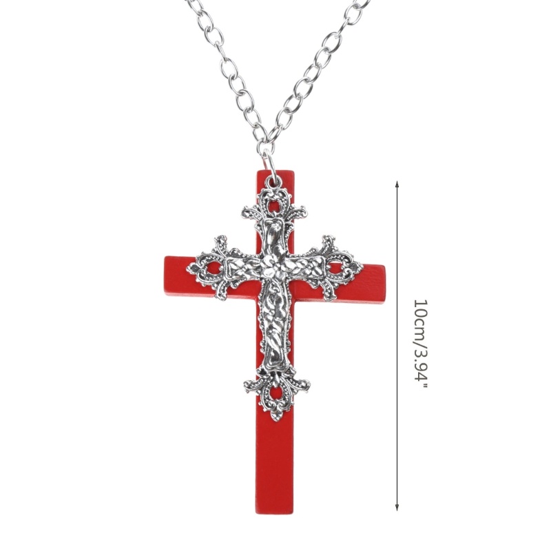 Vòng Cổ choker Bằng Gỗ Mặt Thánh Giá Phong Cách gothic punk