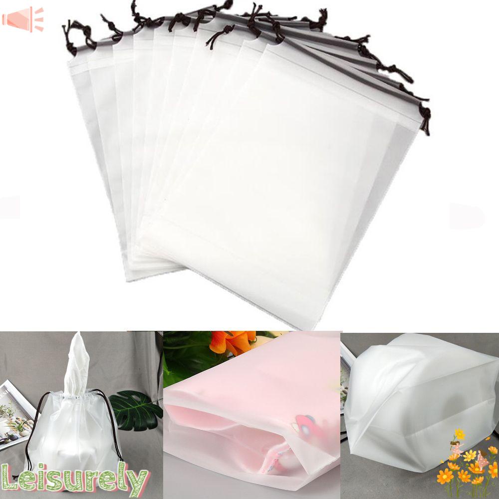 LEILY Set 3 Túi Dây Rút Trong Suốt Đựng Đồ Trang Điểm Tiện Dụng Khi Đi Du Lịch