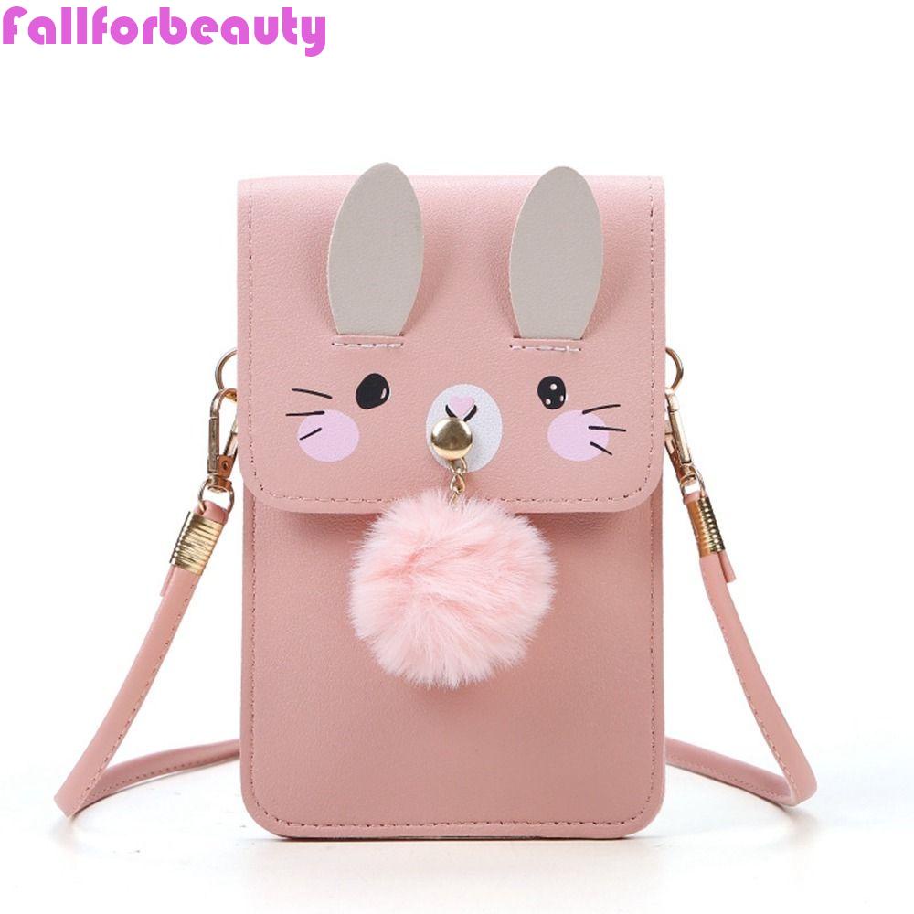 FALLFORBEAUTY Túi Xách Da PU Đeo Chéo Thời Trang Có Thể Chạm Màn Hình Cảm Ứng Dành Cho Nữ