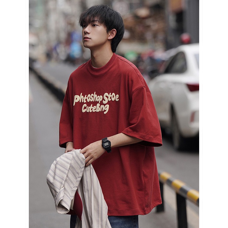 Áo Thun Tay Ngắn In Chữ Phong Cách Retro Thời Trang Mùa Hè Cho Nam