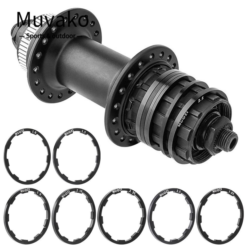 MUVAKO Set 4 Vòng Đệm Bánh Đà Màu Đen 1 / 1.5 / 2 / 1.85 / 2 / 2.18 / 2.35 / 2.5mm Cho Xe Đạp MTB