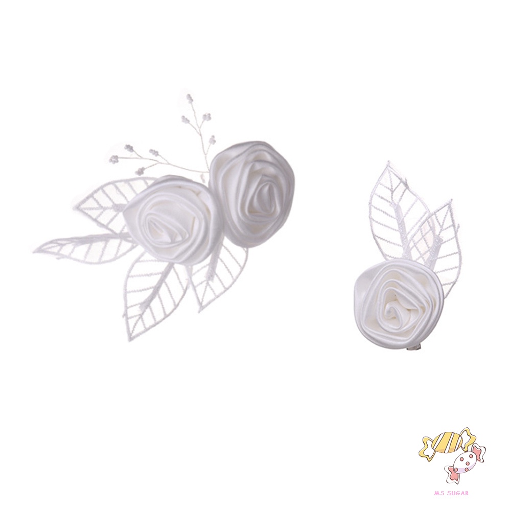 YADORNOS Kẹp Tóc Hình Hoa Trắng Thanh Lịch Không Phai Màu Phong Cách Hàn Quốc