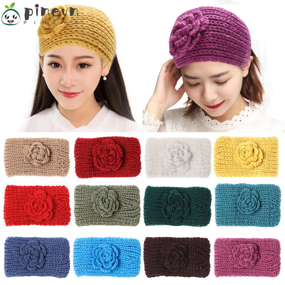 PINEVN Băng Đô Cài Tóc Mềm Mại Đính Hoa Giữ Ấm Tai