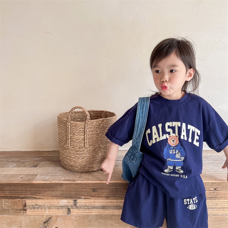 Set Đồ Mùa Hè 2 Món Gồm Áo Tay Cộc + Quần Ngắn Cho Bé 1-5 Tuổi