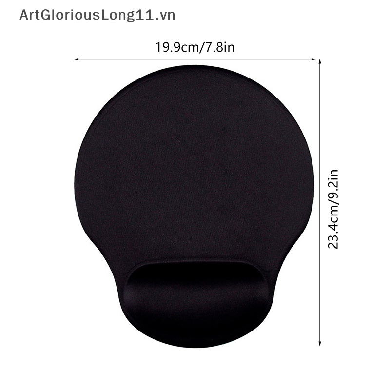 Tấm Lót Chuột Màu Đen Có Đệm Kê Cổ Tay Chống Trượt Cho PC Laptop