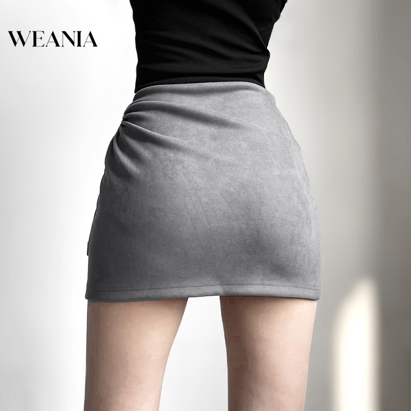 Chân Váy Mini Lưng Cao Khoét Lỗ Bên Hông Phong Cách Đường Phố Cá Tính Cho Bạn Gái