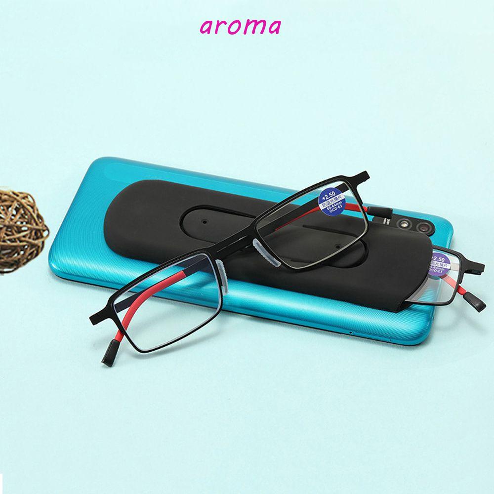 AROMA Mắt Kính Đọc Sách Siêu Nhẹ Chống Bức Xạ Kiêm Giá Đỡ Điện Thoại