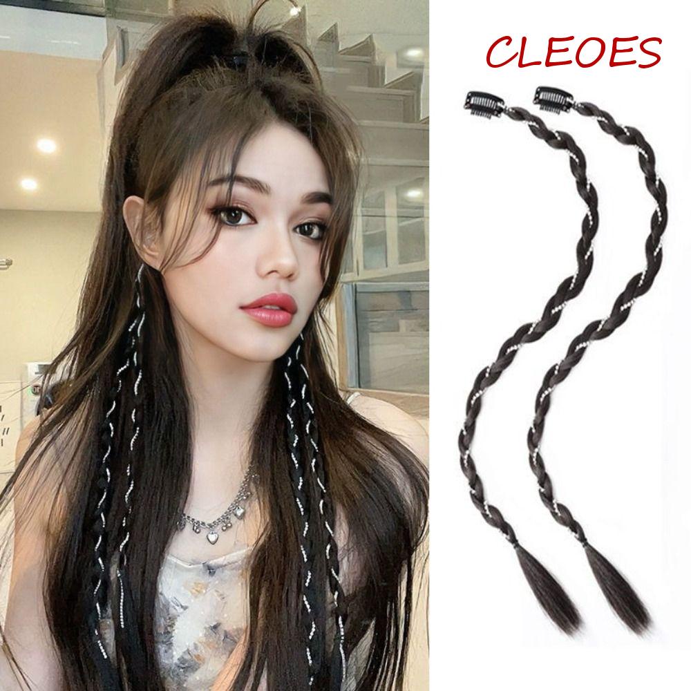 CLEOES Bím Tóc Giả Kiểu Thắt Bím Bằng Sợi Tổng Hợp Cách Nhiệt Chất Lượng Cao