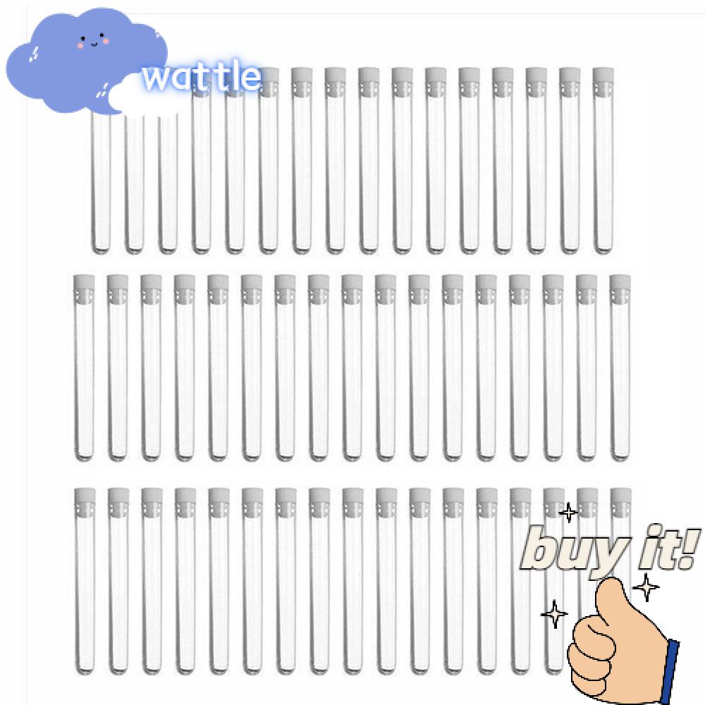 WATTLE Set 50 Ống Nghiệm 8ml Bằng Nhựa Trong Suốt Dùng Cho Tiệc Sinh Nhật Của Bé