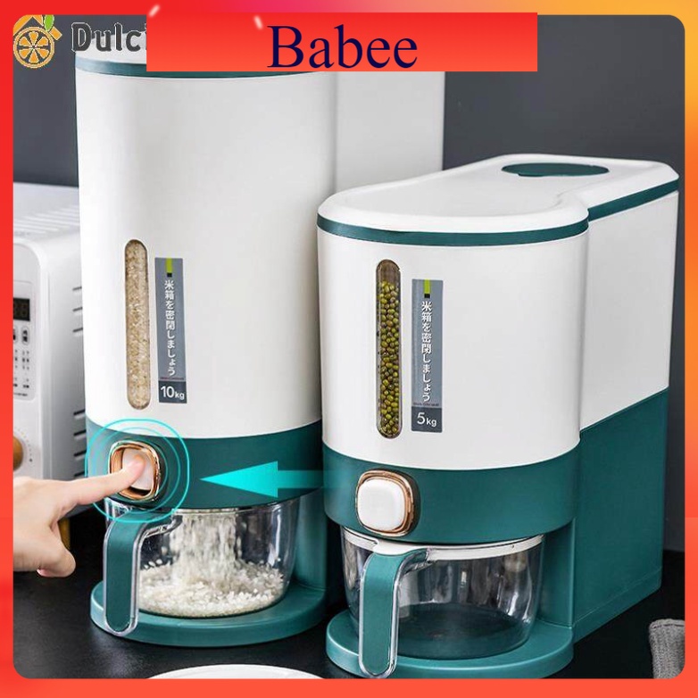 Dulcii thùng gạo Hộp Đựng Gạo Chống Ẩm 5KG/10KG Hộp Đựng Thực Phẩm Khô Ngũ Cốc Chống Côn Trùng Hộp Đựng Gạo thùng đựng g