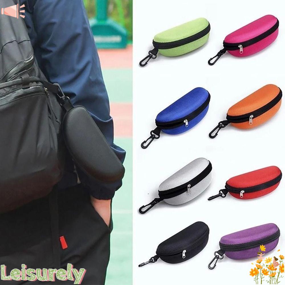 LEILY Set 2 Hộp Đựng Kính Mát 2 Ngăn Có Khóa Kéo Nhiều Màu Sắc Tiện Dụng