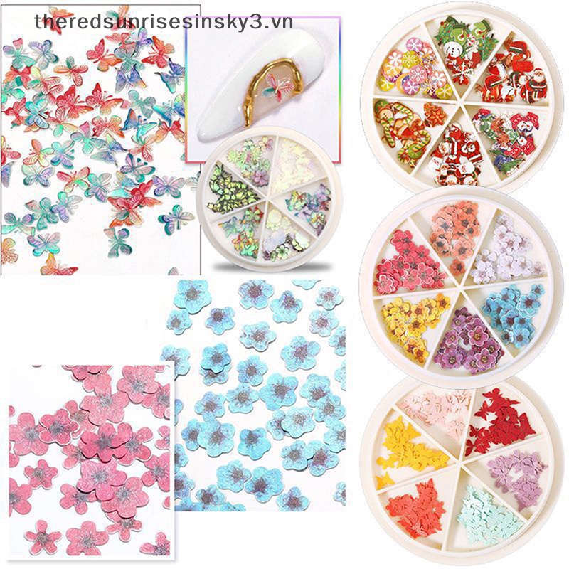 Bột Bột 3D DIY Họa Tiết Giáng Sinh Hợp Thời Trang Trang Trí Móng Tay