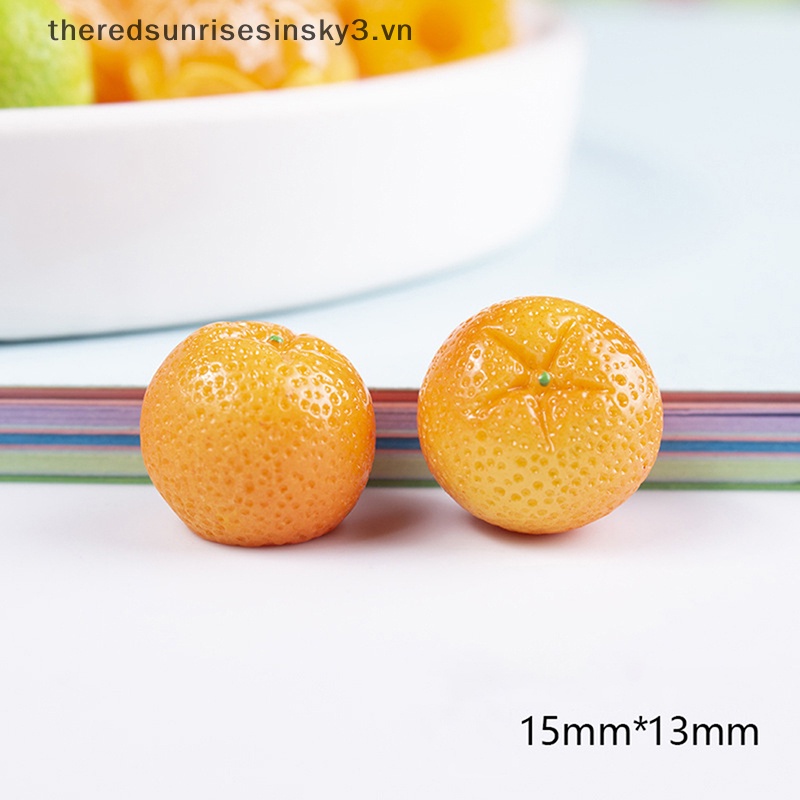 Set 10 Trái Cây 3D Mini Bằng Nhựa Resin Trang Trí Sổ Tay DIY