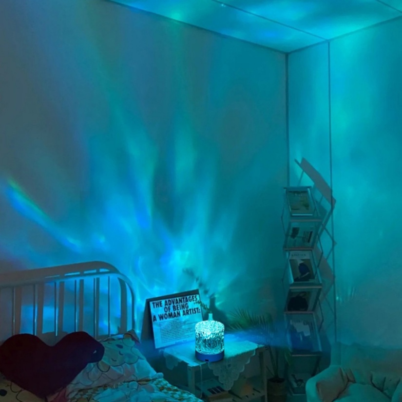 ✨3/16 Màu Led✨ Đèn Bàn Sáng Tạo với hiệu ứng gợn sóng nước,Có Điều Khiển Từ Xa Tiện Dụng,Trang trí phòng ngủ, phòng khách tạo không gian lãng mạng