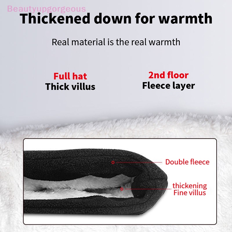 [BeupgorsV] Mũ Lông Cừu Dày Chống Gió Giữ Ấm Mùa Đông Khi Lái Xe Ngoài Trời