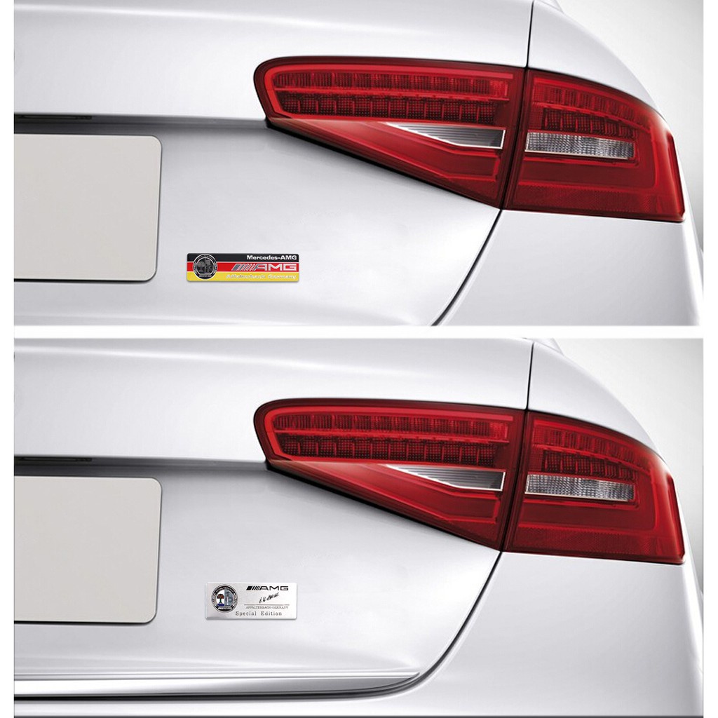 Logo Kim Loại Dán Trang Trí Thân Xe Hơi Mercedes Benz AMG Apple Treebus AMG W210 W203 W124 W204 W211 W123 W205 W212 W203 C200 A180 CLA A45 C200 GLC