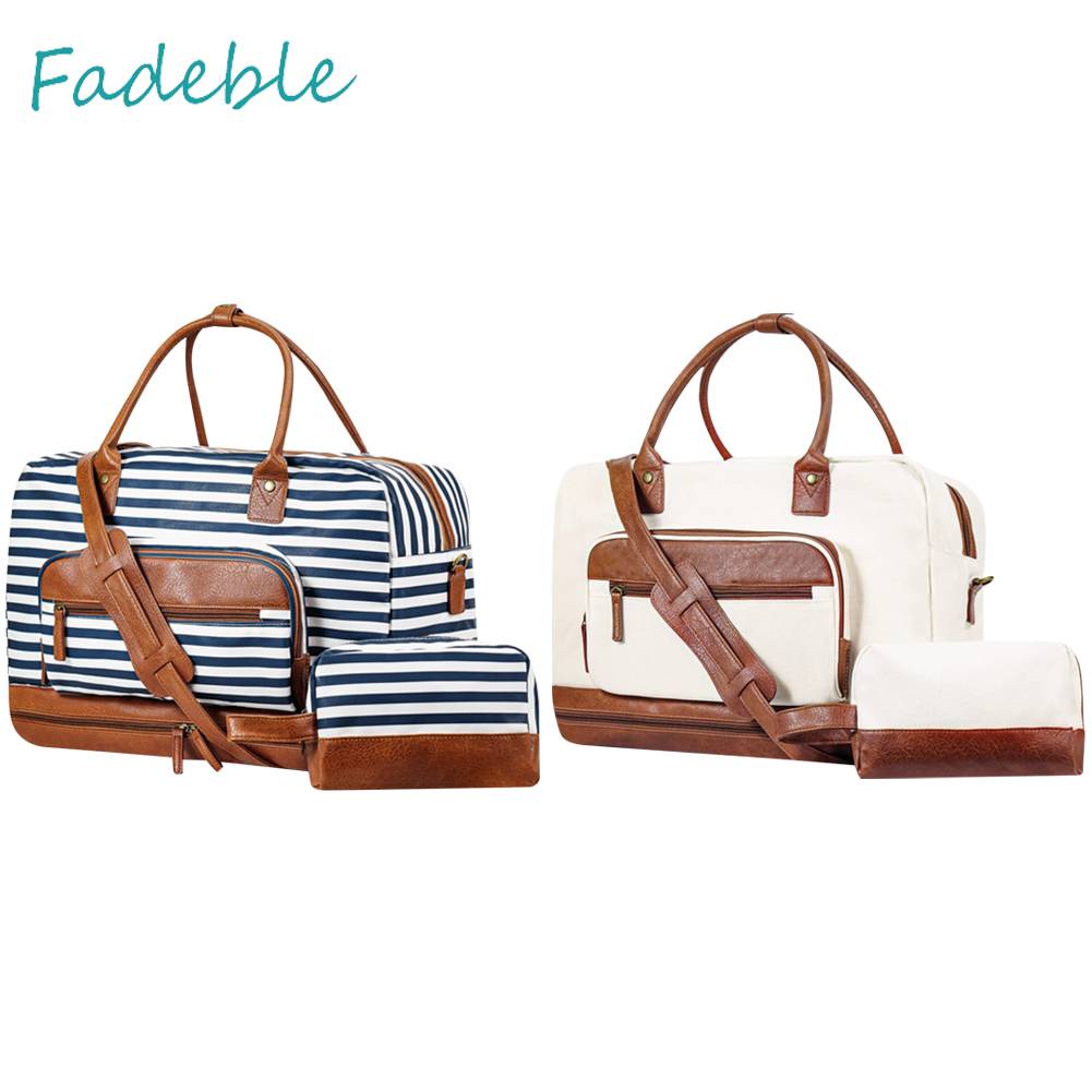 Túi Xách Canvas Cỡ Lớn Có Ngăn Đựng Đồ Khô / Ướt Tiện Dụng Cho Nam Và Nữ