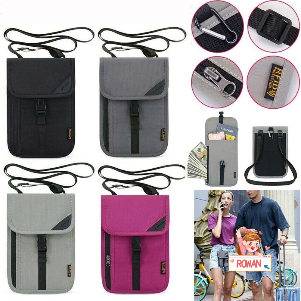 ROWANS Ví Đựng Hộ Chiếu Đa Năng Có Khóa Kéo Giá Đỡ