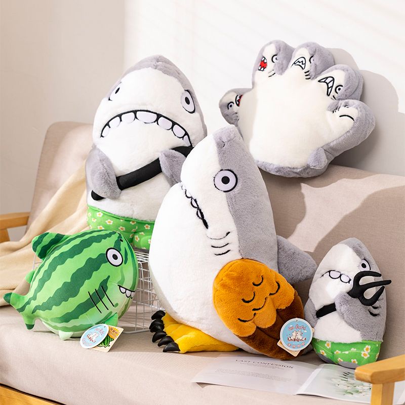 Búp Bê Nhồi Bông Hình Cá Mập / Cá Mập / Dưa Hấu / Cá Mập Douyin Vui Nhộn Dùng Làm Quà Tặng Sinh Nhật Cho Bé