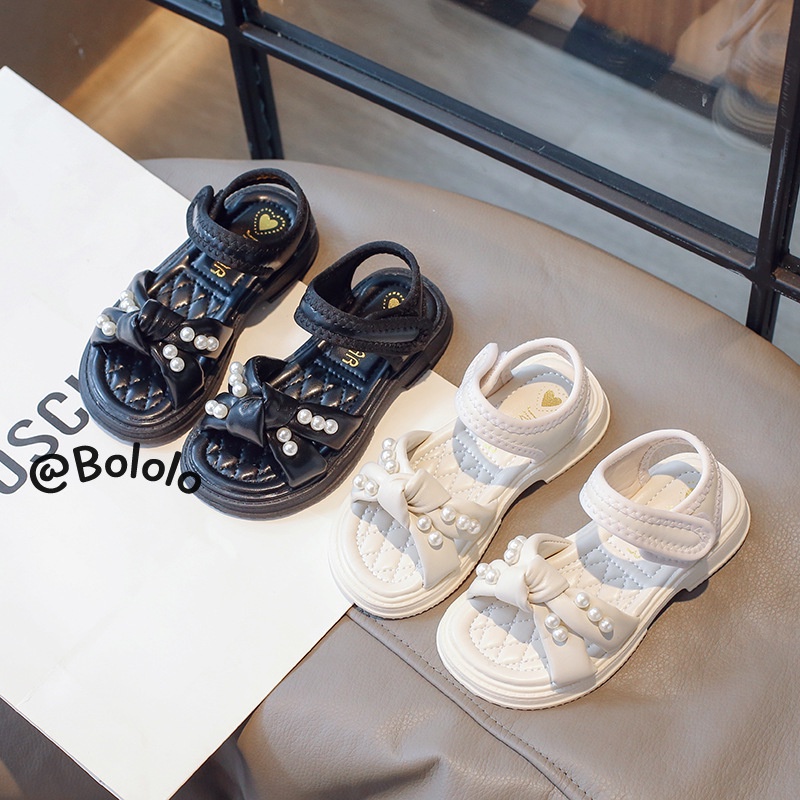 Bololo Xăng đan Đế Mềm Đính Ngọc Trai Thời Trang Dành Cho Bé Gái