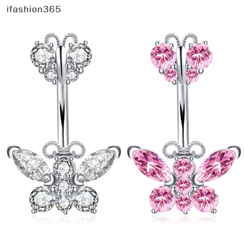 Khuyên Rốn Hình Bướm Đính Đá Zircon Thời Trang Quyến Rũ ifashion365 Cho Nữ
