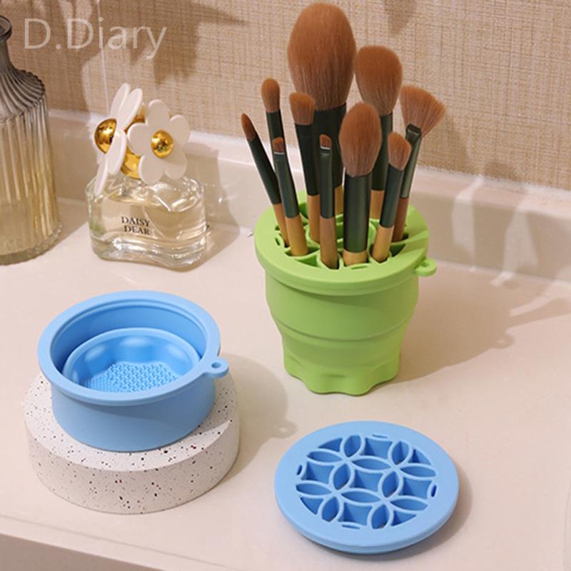 Cốc Silicone Vệ Sinh Cọ Trang Điểm Đa Năng Có Thể Gấp Gọn Tiện Lợi