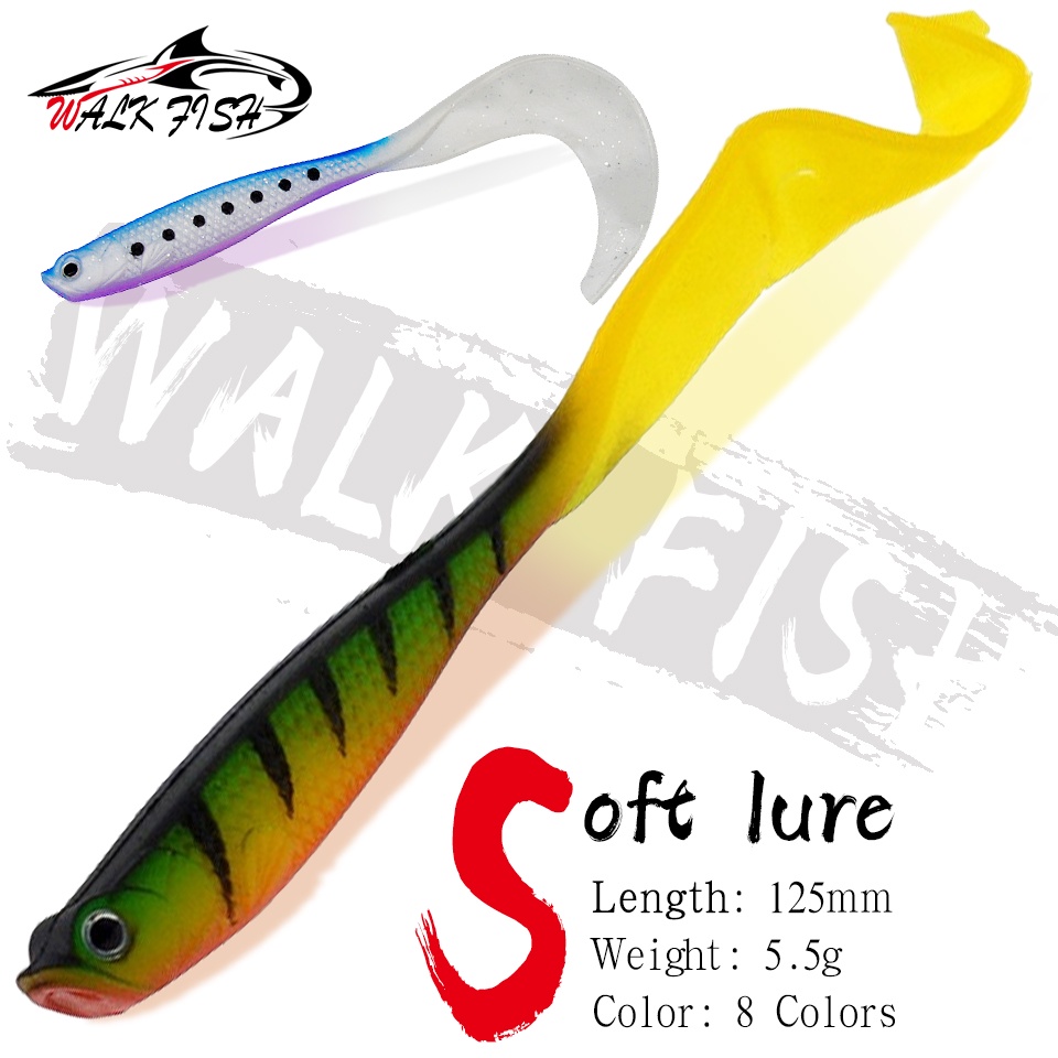 1 Mồi Câu Cá Cao Su Mềm Hình Mắt 3D 12.5cm 5.5g Silicone