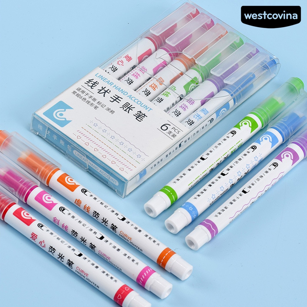 [WSTN]✎Set 6 Bút Kẻ Mắt Dạng Lăn Nhanh Khô Nhiều Màu Sắc