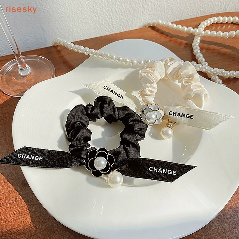 Dây Buộc Tóc Cao Su Đính Ruy Băng Hoa Trà Lớn Thời Trang Mùa Hè Cho Nữ