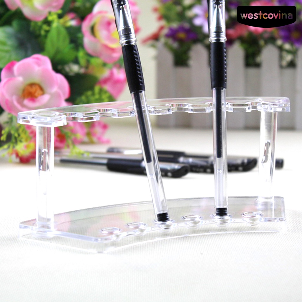 [WSTN]✎Giá Đỡ Bút / Cọ Trang Điểm 6 Vị Trí Trong Suốt Đa Năng Ổn Định