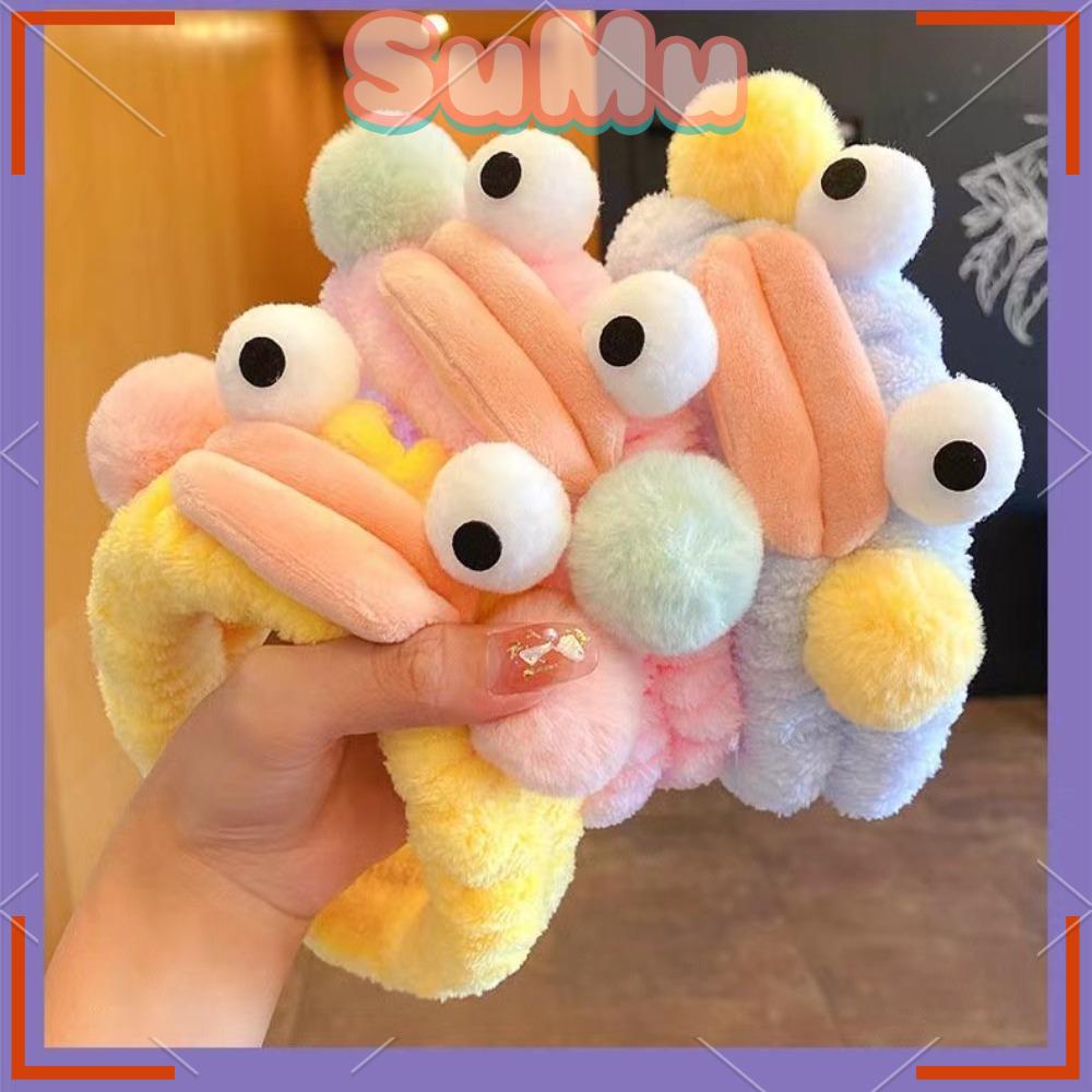 SUMU Băng Đô Cài Tóc Rửa Mặt / Spa Vải Lông Cừu San Hô Co Giãn Trang Trí Xúc Xích Ngọt Ngào Cho Nữ