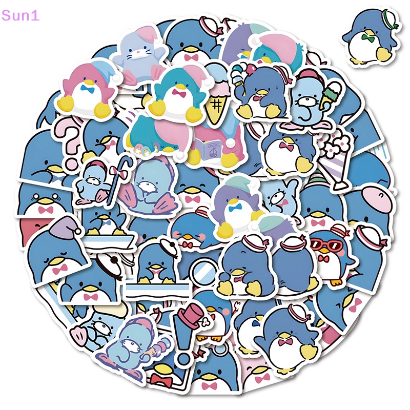 Set 64 Miếng Dán Họa Tiết Chim Cánh Cụt Hoạt Hình Chống Nước Trang Trí Laptop / Điện Thoại / Vali / Xe Đạp