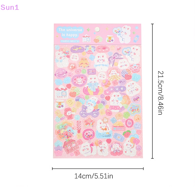 1 Tấm Hình Dán Họa Tiết Động Vật Hoạt Hình Lấp Lánh Trang Trí Sổ Tay DIY