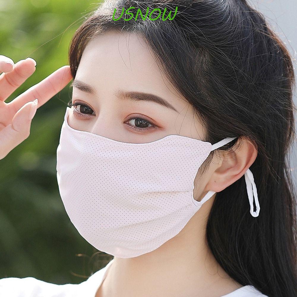 Khẩu Trang Chống Nắng Bằng Lụa Lạnh Thoáng Khí Màu Sắc Đơn Giản