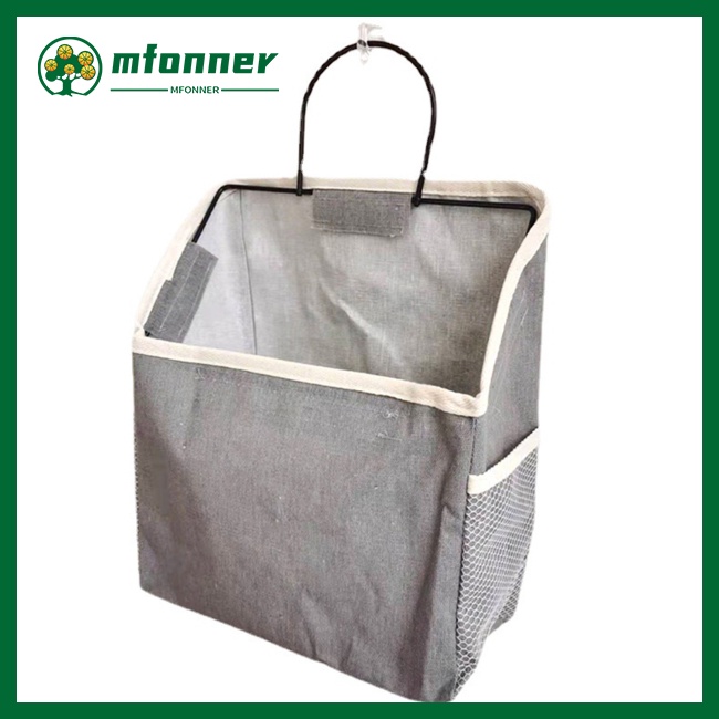 Set 3 Túi Vải Lanh Cotton Đựng Đồ Treo Tường Kèm Móc Dán Tiện Lợi
