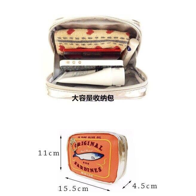 Túi Đựng Đồ Trang Điểm Sức Chứa Lớn Hình Mèo / Cá Dễ Thương