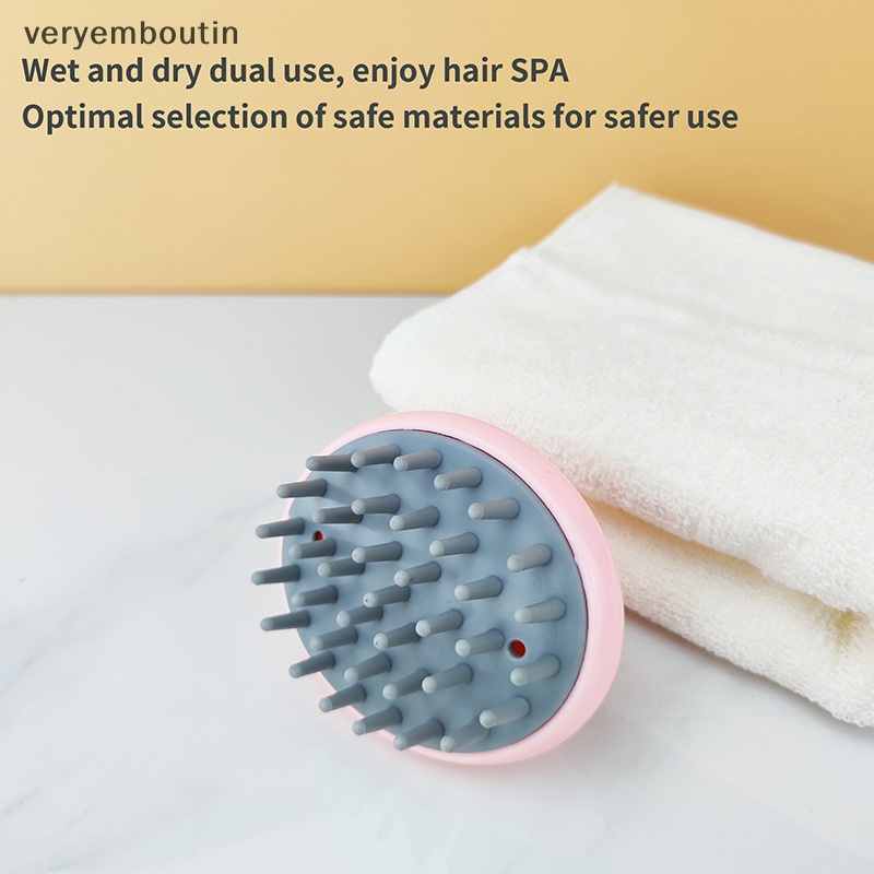 Bàn Chải Massage Da Đầu Cầm Tay Hình Tròn Tiện Lợi