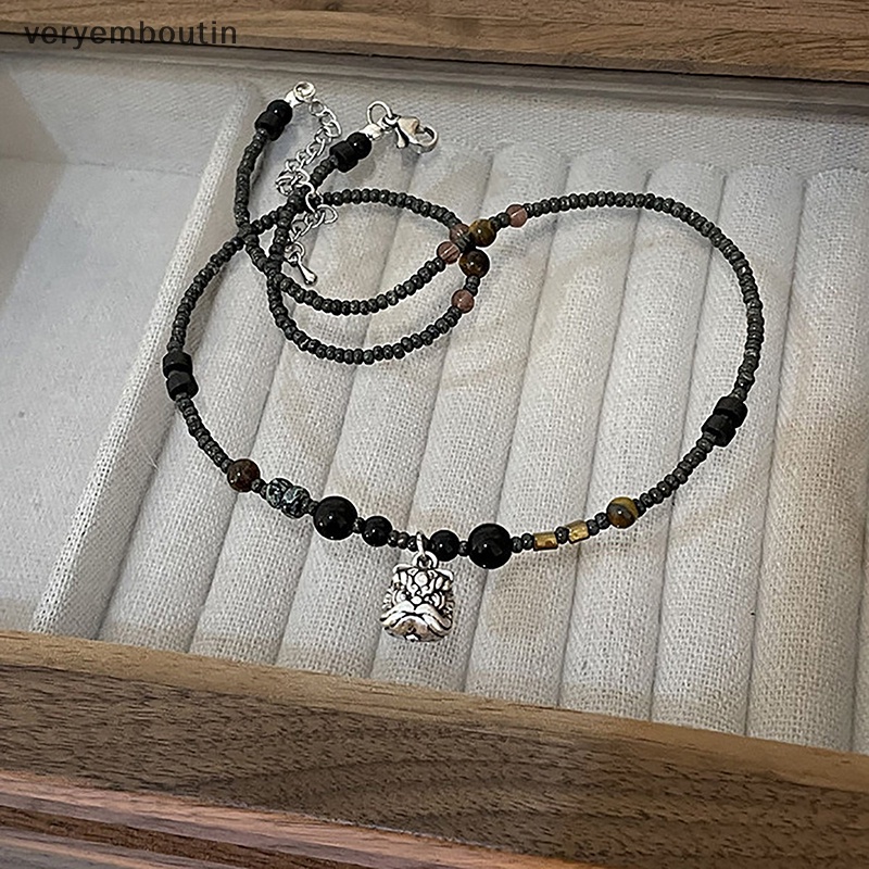 Vòng Cổ Chuỗi Hạt Mặt Sư Tử May Mắn Phong Cách Trung Hoa Cổ Điển Dành Cho Nam Nữ