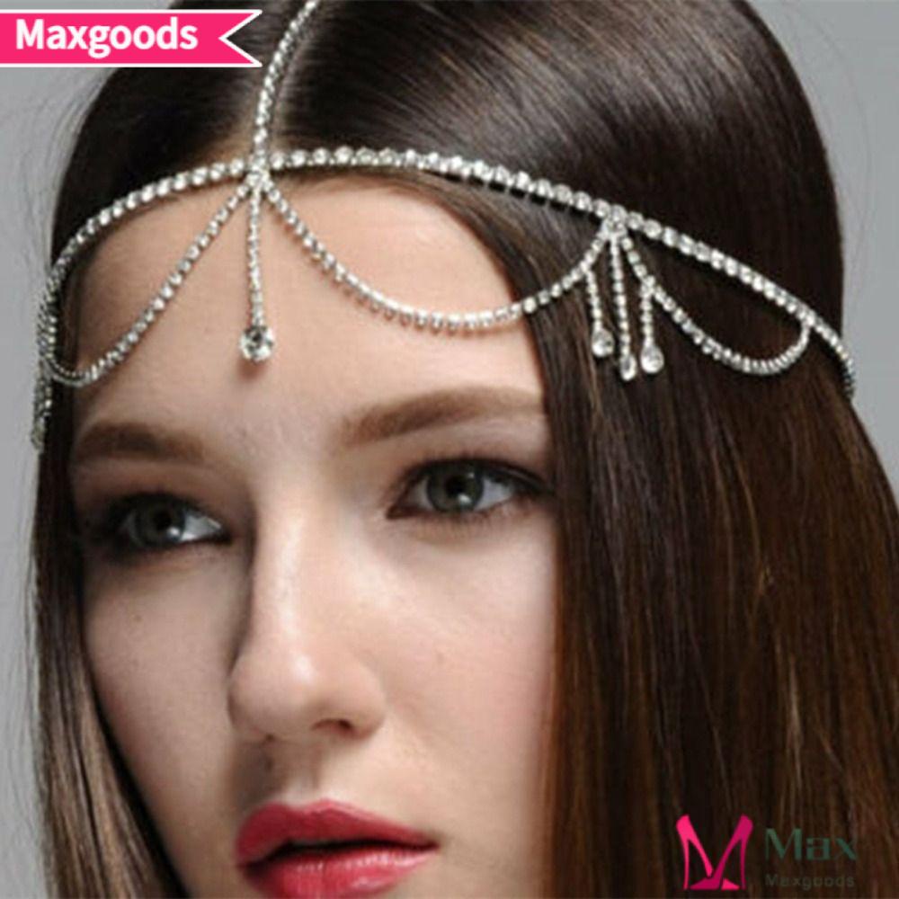 MAXG Dây Cài Tóc Đính Đá Màu Sắc Lấp Lánh Phong Cách Bohemian Dành Cho Nữ