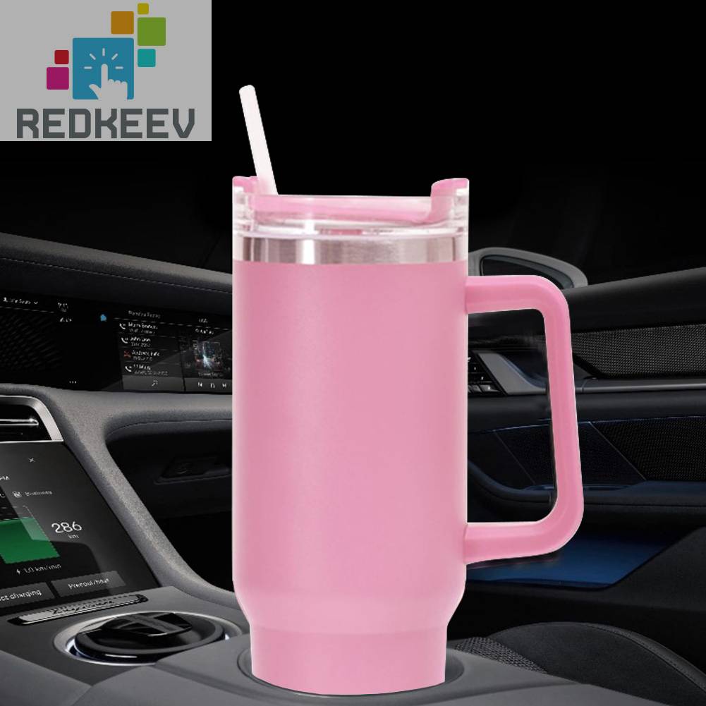 Cốc Uống Cà Phê Bằng Thép Không Gỉ Có Ống Hút Dung Tích 40oz