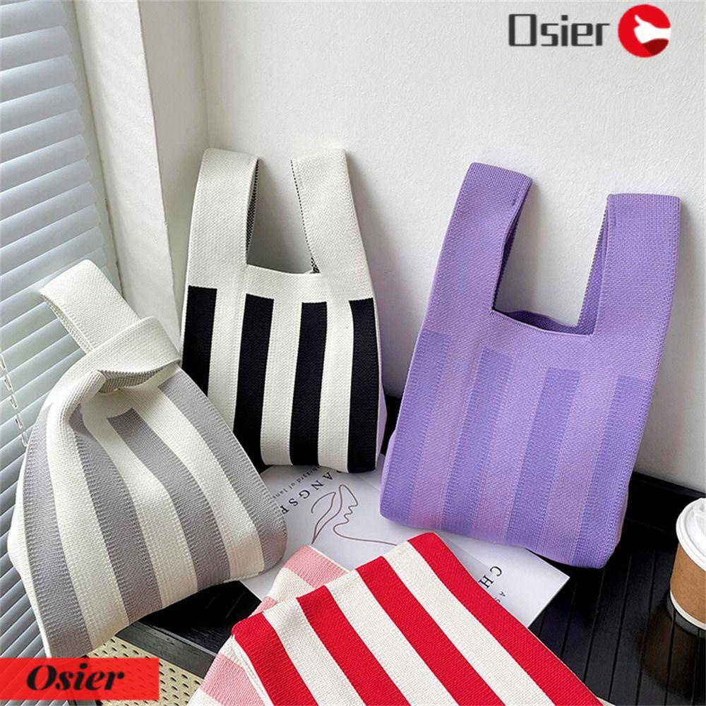 OSIER1 Túi Xách Mini Đan Len Thủ Công Có Thể Tái Sử Dụng Cho Học Sinh