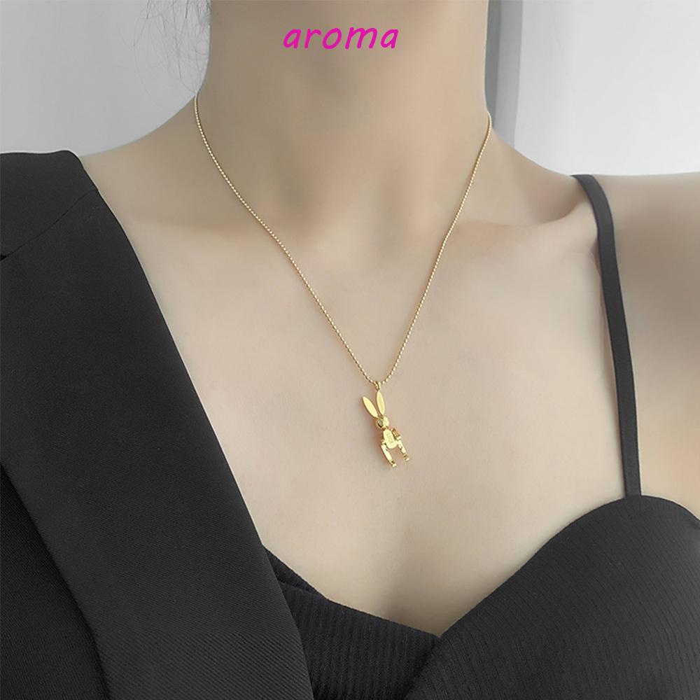 AROMA Vòng Cổ Choker Thép Titan Đơn Giản Cá Tính Hợp Thời Trang Cho Nữ